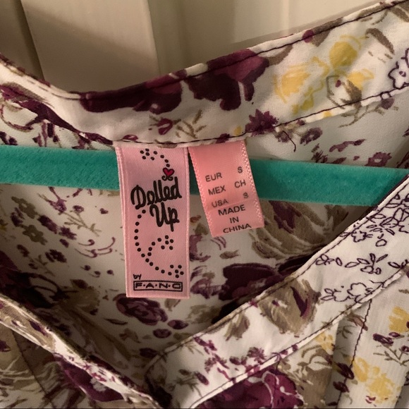 Dolled Up by Fang Sheer Purple Ombre Floral Blouse - Picture 6 of 8